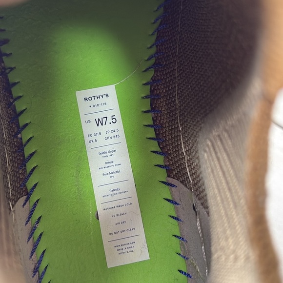 Rothy's The Chelsea Sneaker Brown and Cream Herringbone - Picture 12 of 12